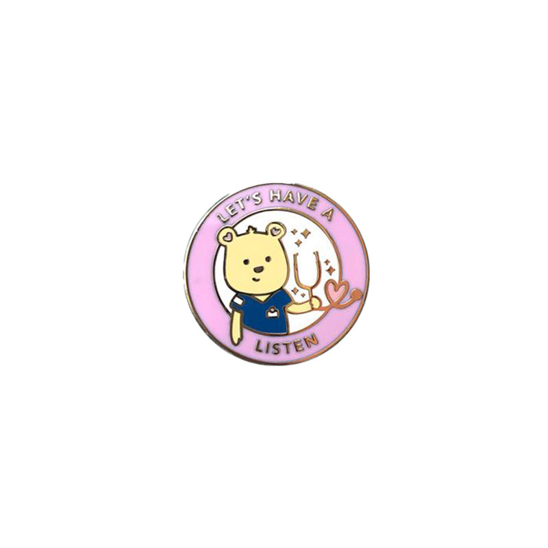 Let's Have A Listen - Nurse Bear with Stethoscope Enamel Pin