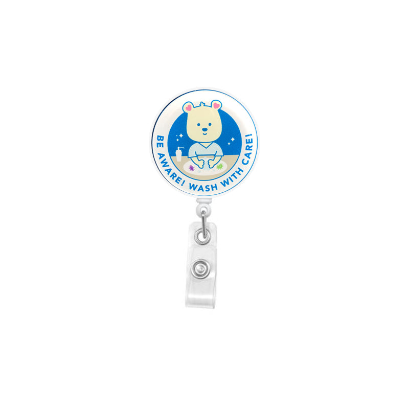 Wash your hands badge reel