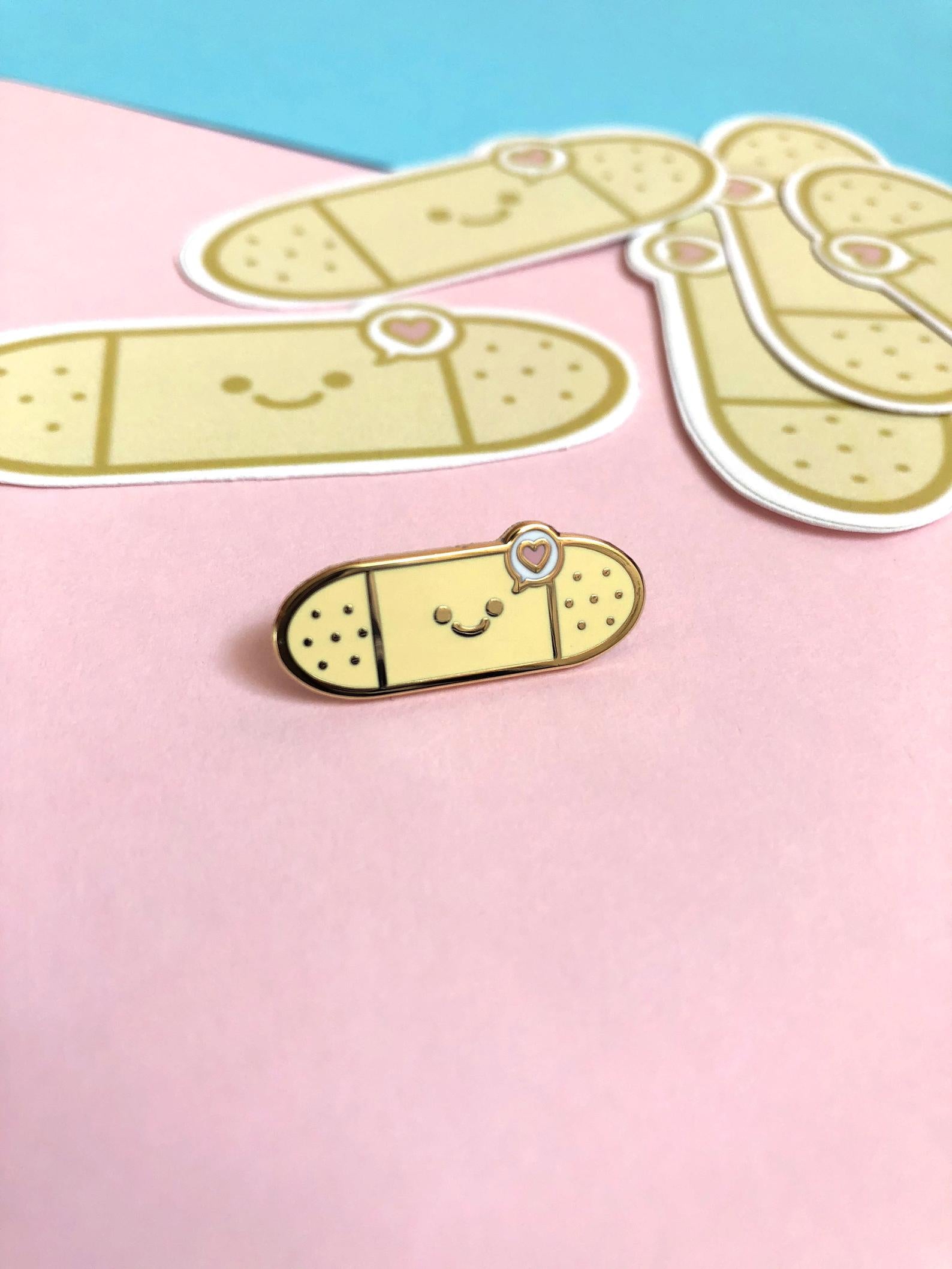 bandaid enamel pin