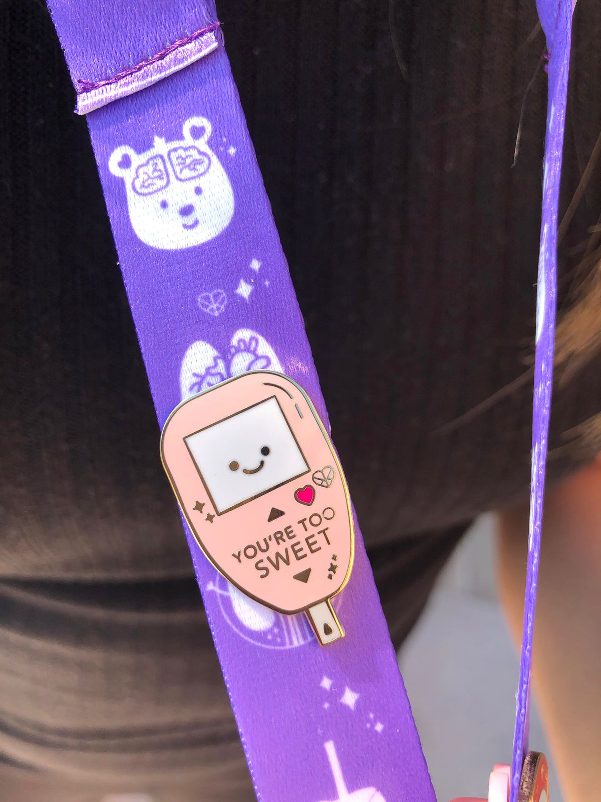 Glucometer Pin Glucometer - You're Too Sweet Enamel Pin – Jessica Ku Design